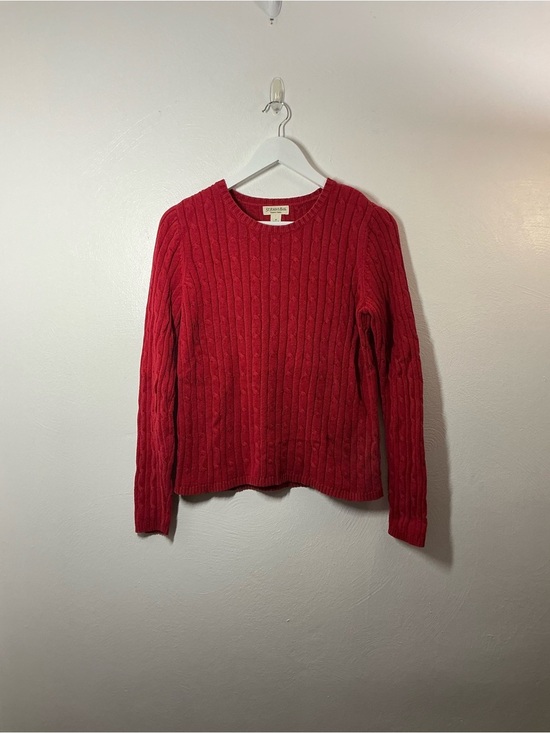 St. John's Bay Sweaters - St.John's Bay Red Cable-Knit Crewneck Sweater Size Medium